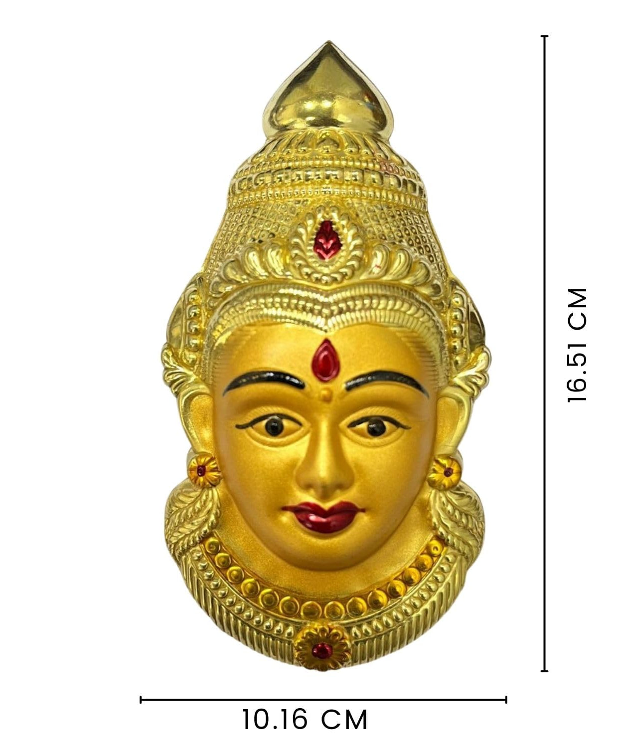 Decorative Varalakshmi Face Yellow Ammavari Face 6.5 inches - Laxmi Mukhota - Amman Face