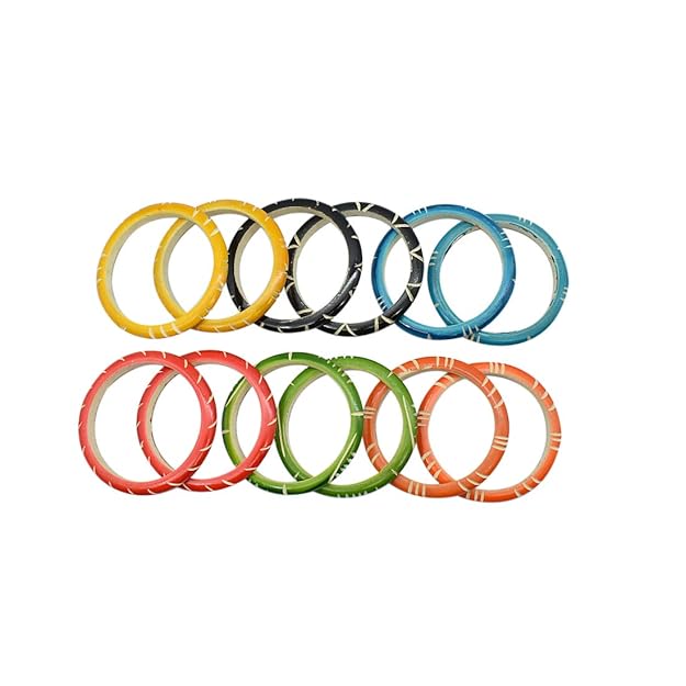 Wooden Handicrafted  Bangles Set of 12