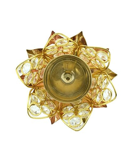 Crystal Glass Lotus Flower Tea Light Candle