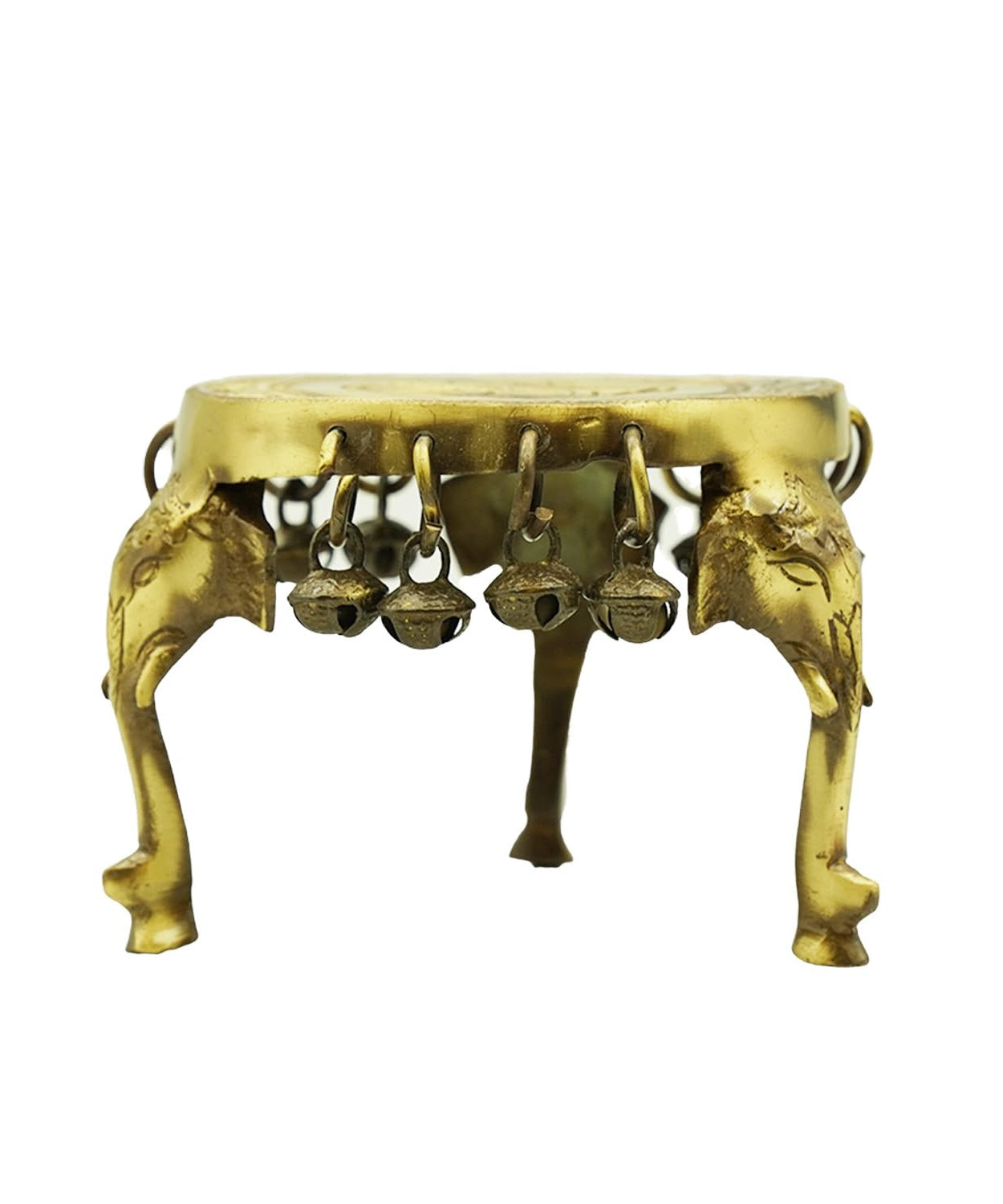 Brass Elephant Design Pooja Chowki