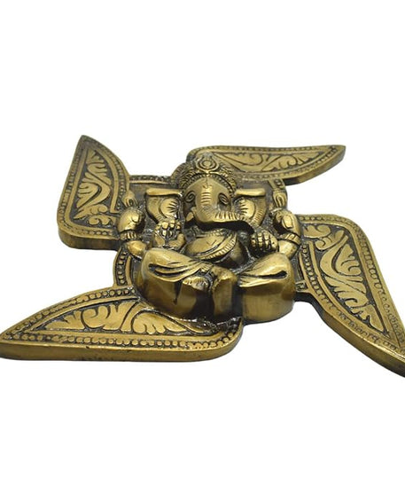 Ganesh on Swastik Wall Hanging Showpiece