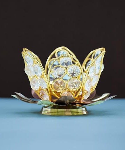 Crystal Glass Lotus Flower Tea Light Candle