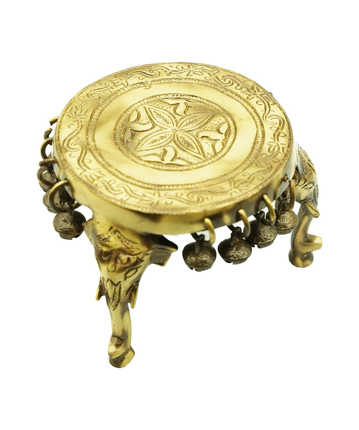 Brass Elephant Design Pooja Chowki