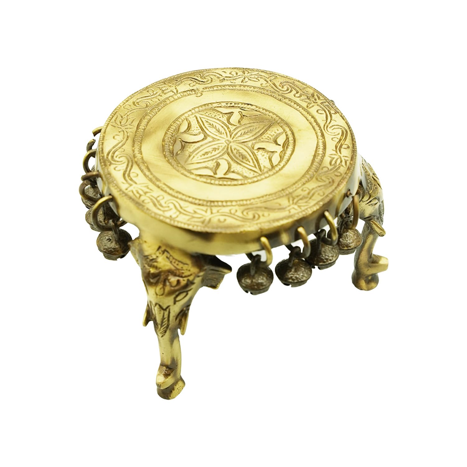 Brass Elephant Design Pooja Chowki