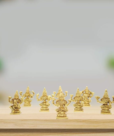 Goddess Ashta Lakshmi Brass Idols Set