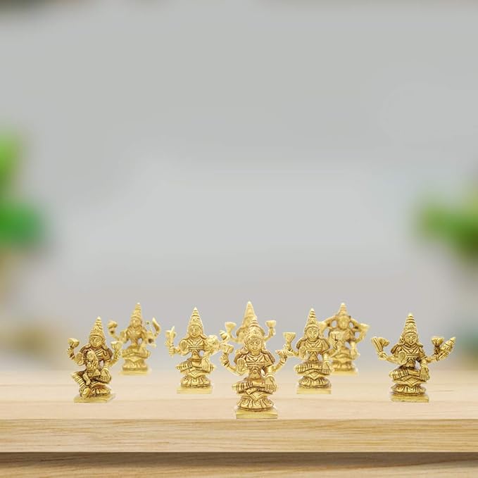 Goddess Ashta Lakshmi Brass Idols Set