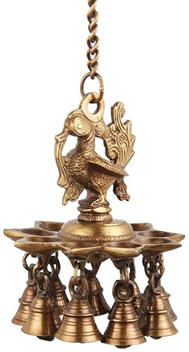 Peacock Brass Hanging Diya