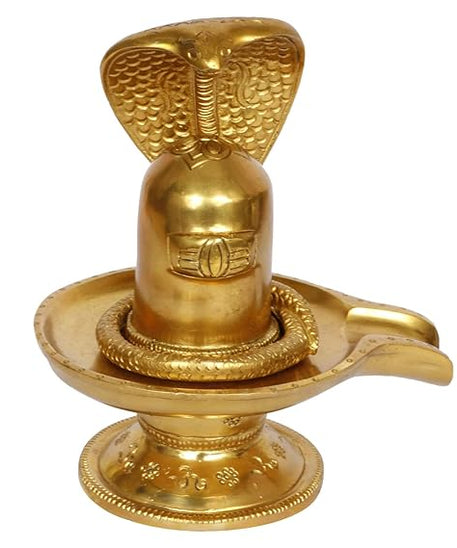 Brass Shivling with Sheshnag for Home Temple
