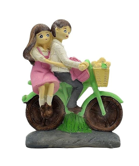 Love Couple Showpiece Sitting on Cycle for Valentine Gift