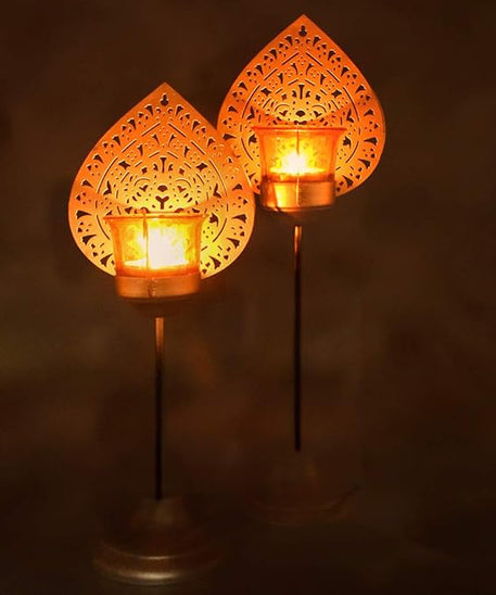 Peacock Design Tea Light Candle