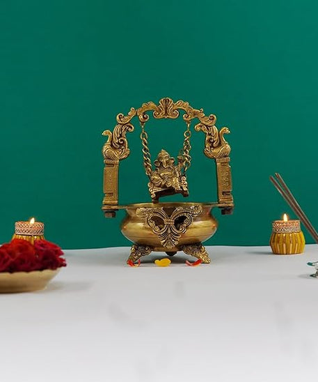 Ganesha Swing Urli for Floating Flowers in Water