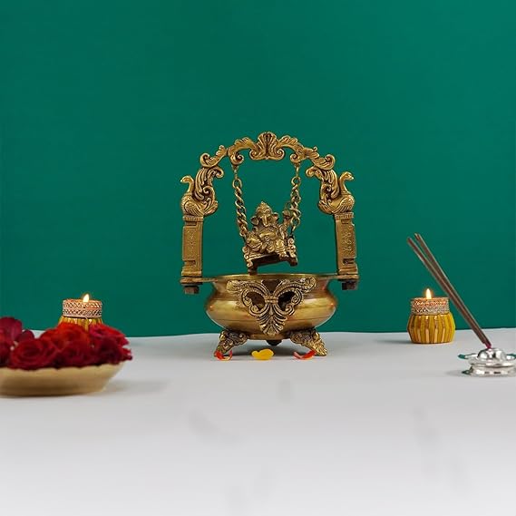 Ganesha Swing Urli for Floating Flowers in Water