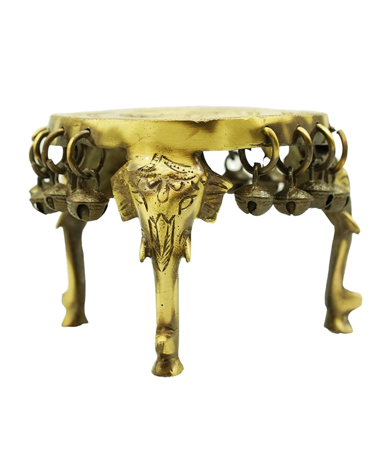 Brass Elephant Design Pooja Chowki