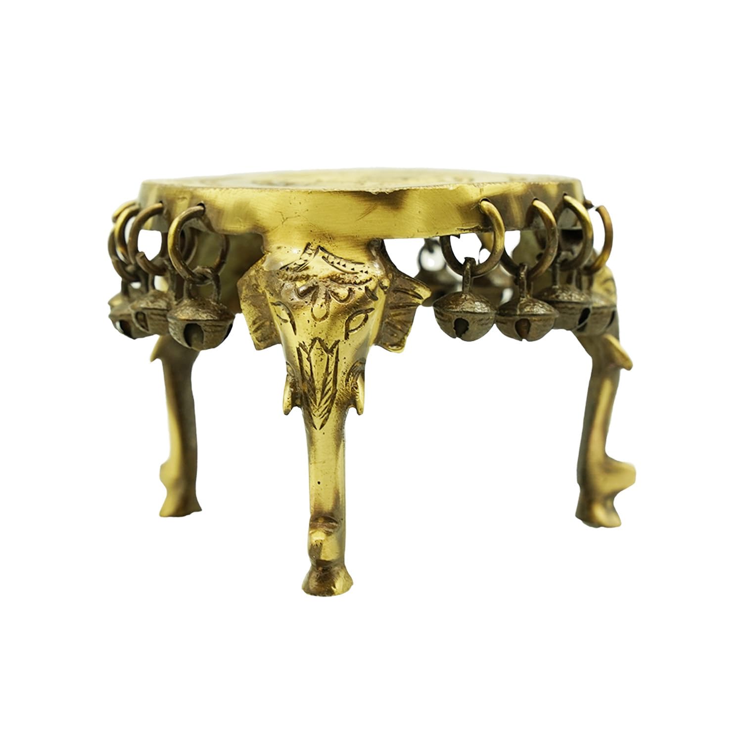 Brass Elephant Design Pooja Chowki