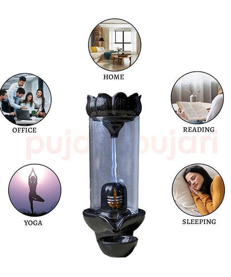 Shivling Design Backflow Smoke Fountain Incense Holder with 10 Backflow Cones