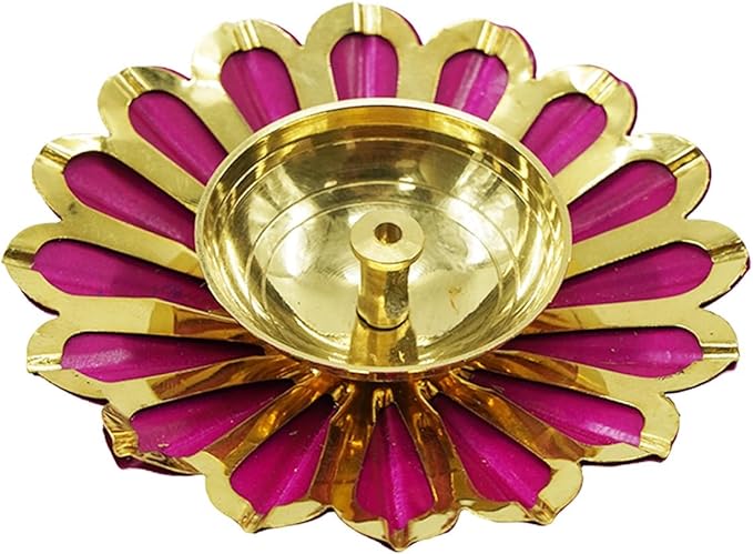 Lotus Brass Diya for Puja Oil Lamp Deepak Pooja Room Diwali Decoration