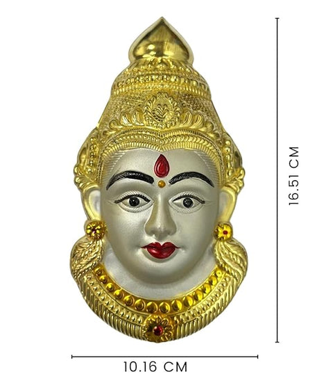 Decorative Varalakshmi Face Silver Ammavari Face 6.5 inches