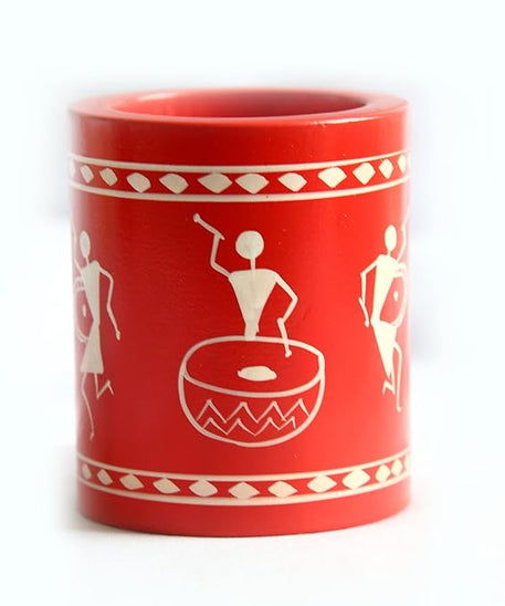 Channapatna pen stand made out of wood.