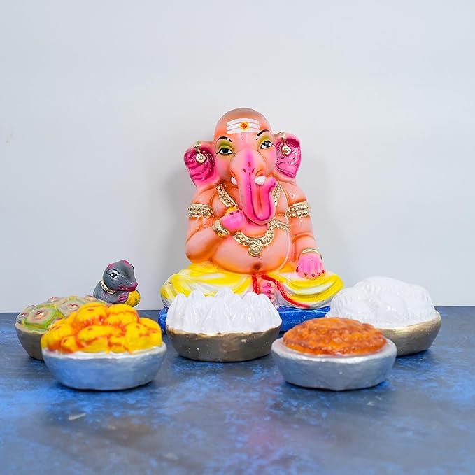 Bhojana Ganapati Kolu Bommai handmade Clay for Navarathri