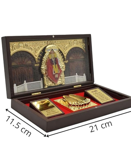 Shirdi Sai Baba Photo Frame with Charan Paduka