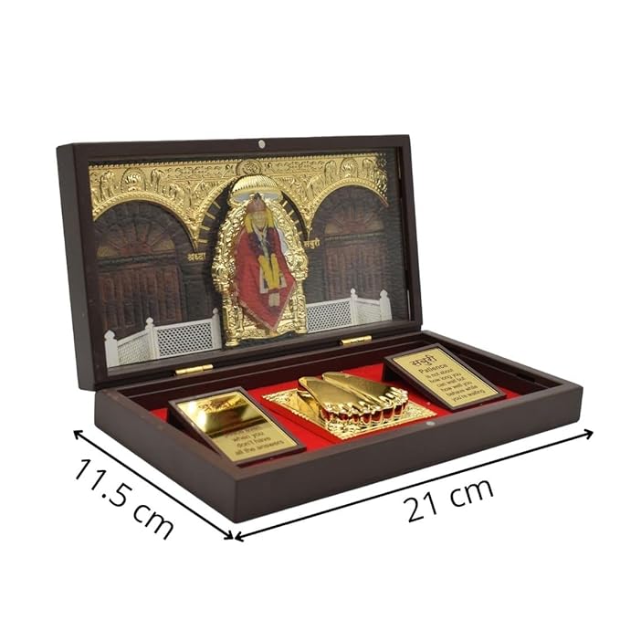 Shirdi Sai Baba Photo Frame with Charan Paduka
