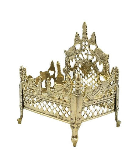 Brass Singhasan with Chatra Used in Temple for Puja