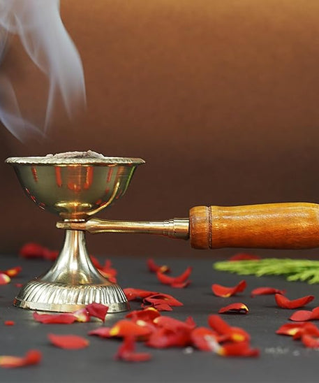 Aarti Dhoop Diya Wooden Handle For Pooja
