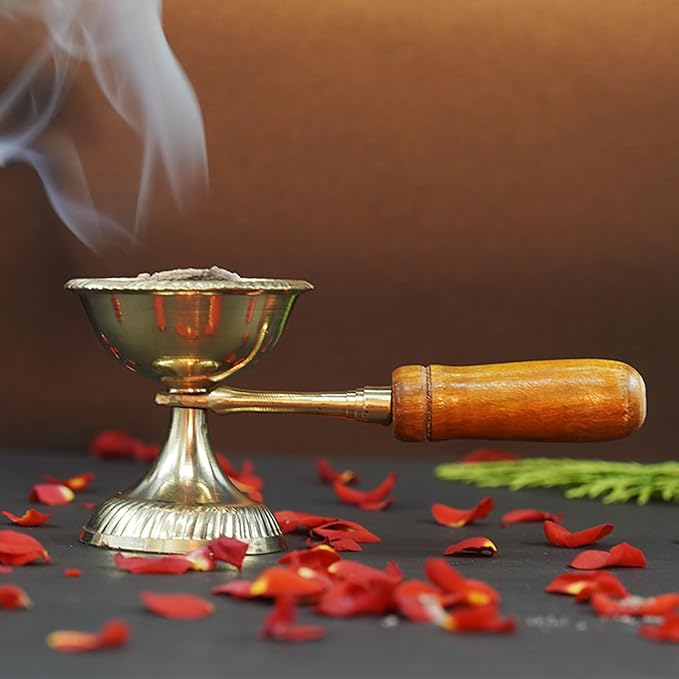 Aarti Dhoop Diya Wooden Handle For Pooja
