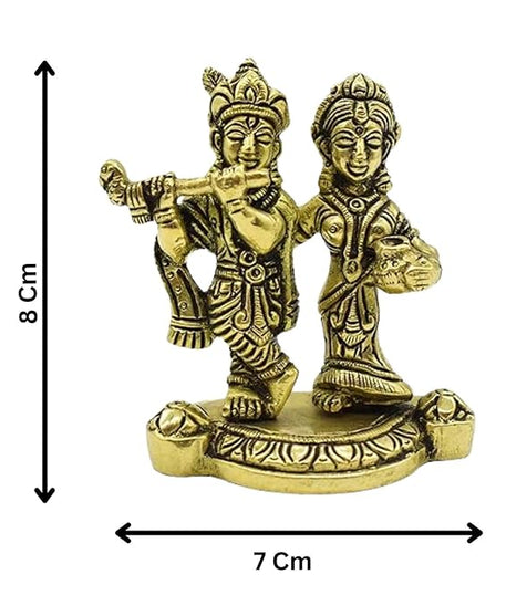 Brass Radha Krishna Showpiece Idol for Home Decor Gifting