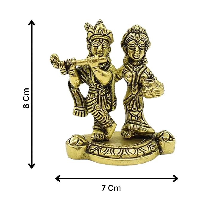 Brass Radha Krishna Showpiece Idol for Home Decor Gifting