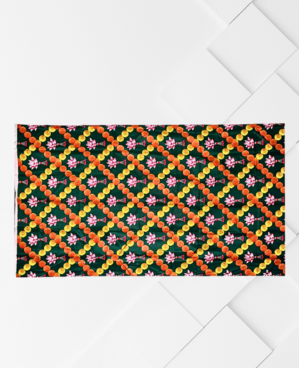 Marigold and Lotus Design Backdrop Cloth for Decoration Pooja and All Festivals
