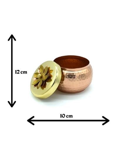 Copper Finish Metal Traditional Decorative Bowl for Festivals (Copper Brown)