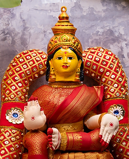 Varalakshmi Red Vagamalai Shoulder Decoration