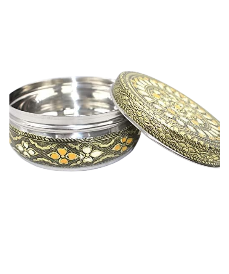 Steel Container Box – Meenakari Storage Box | Multicolour | Pack of 1