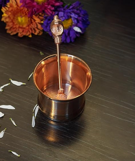 Pancha Patra with Udharini/Spoon/Pali Set for Pooja (3 Inch)