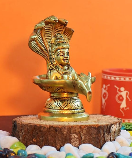 Shivalinga Abhishekam Set Brass Sculpture of Shiva with Nandi