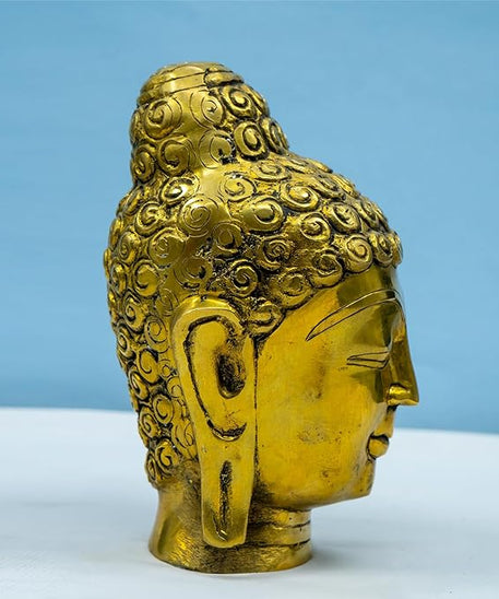 Brass Face Buddha Head Spritual Showpiece
