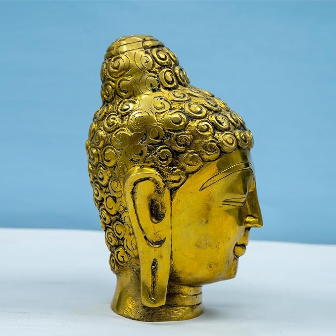 Brass Face Buddha Head Spritual Showpiece