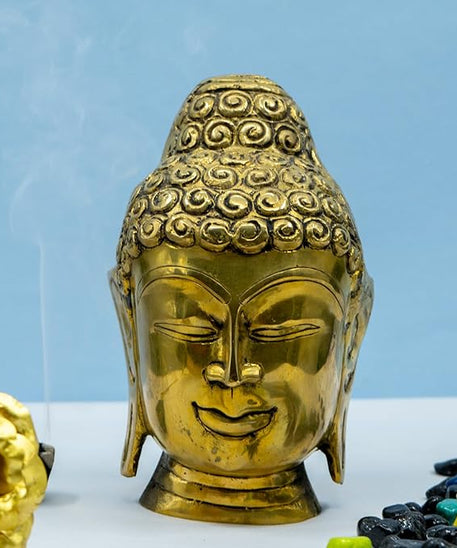 Brass Face Buddha Head Spritual Showpiece