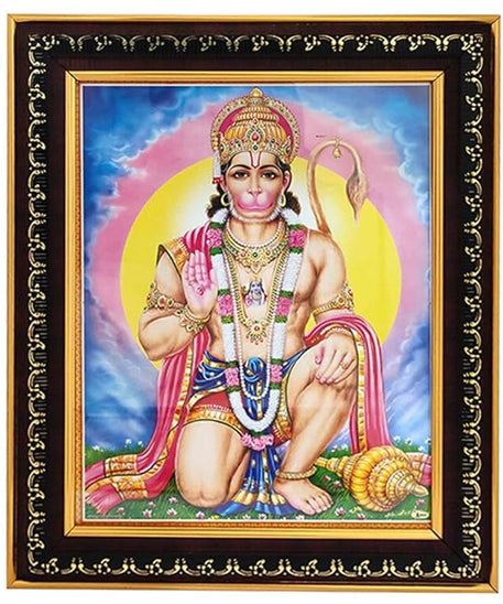 Wall Hanging Hanumanji Photo Frame Sitting Posture