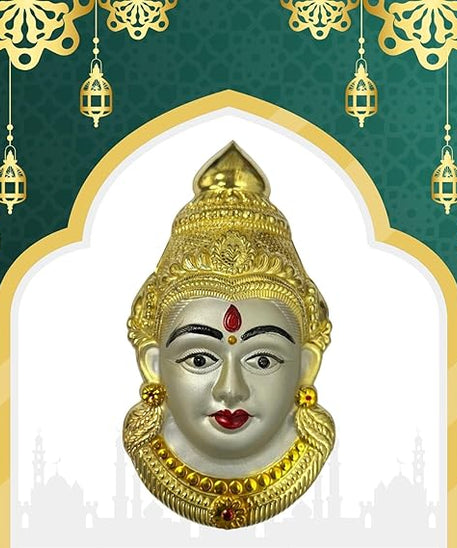 Decorative Varalakshmi Face Silver Ammavari Face 6.5 inches