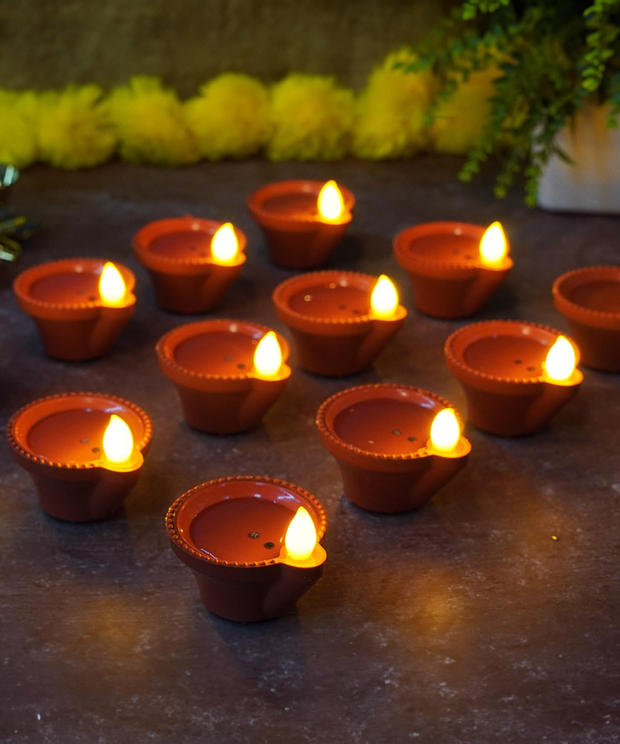 Led Diyas with Water Sensor Pack of 12