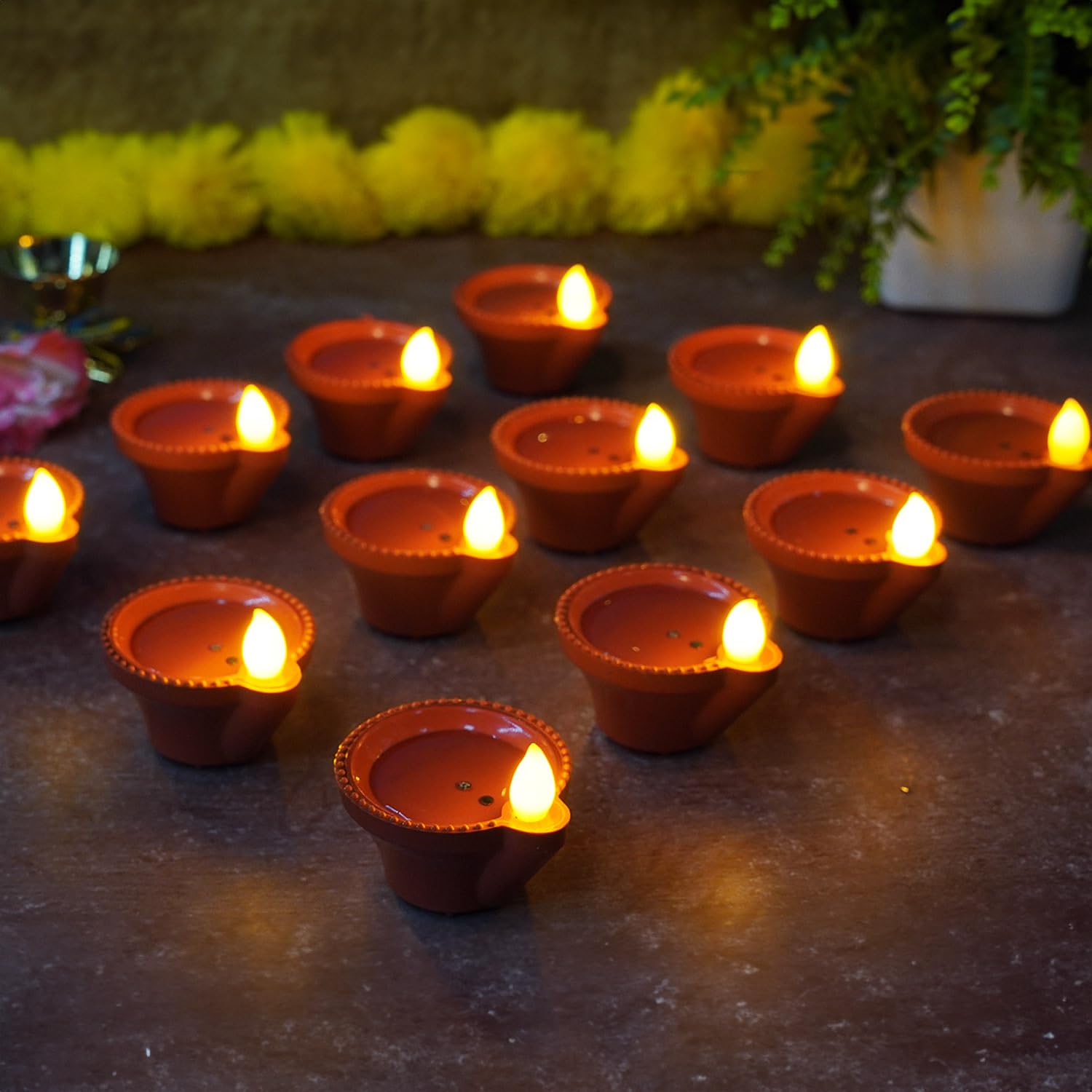 Led Diyas with Water Sensor Pack of 12