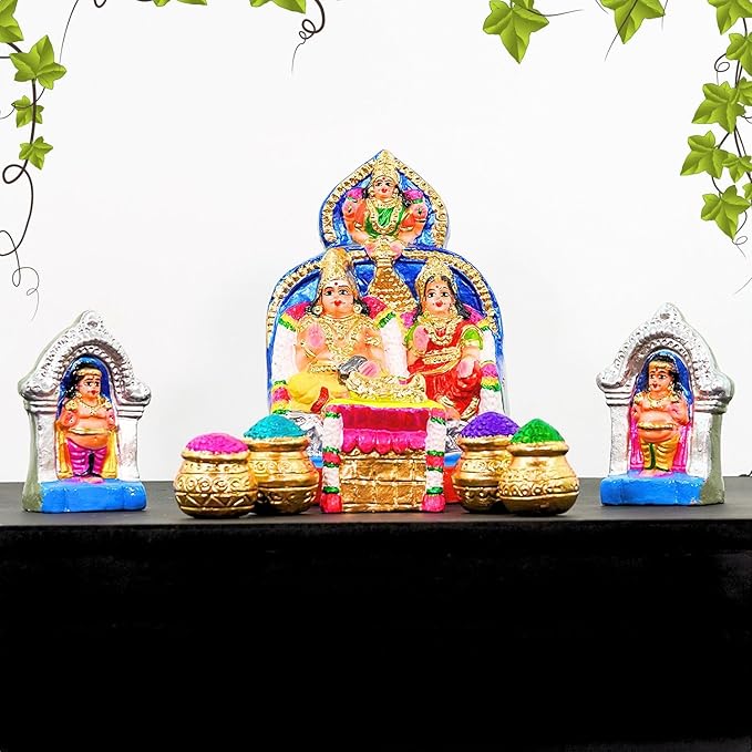Kubera with Navanidhi Golu Dolls Set