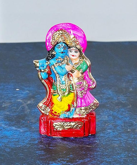 Radha Krishna Dussehra Dolls - 10 cm Handmade Figurine