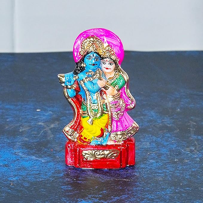 Radha Krishna Dussehra Dolls - 10 cm Handmade Figurine