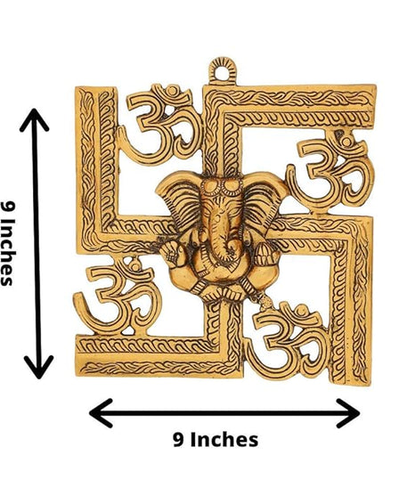 Lord Ganesha On Swastik with Om