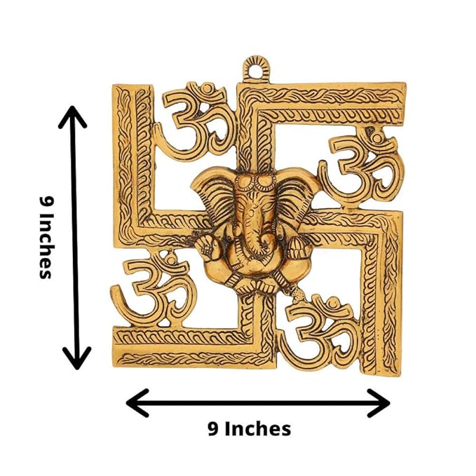 Lord Ganesha On Swastik with Om