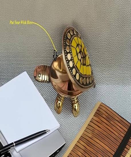 Feng Shui Brass Tortoise Wish Fulfilling Set with Secret Compartment – Pack of 3
