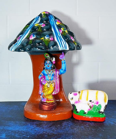 Handmade Clay Govardhana Giri Golu Dolls Set